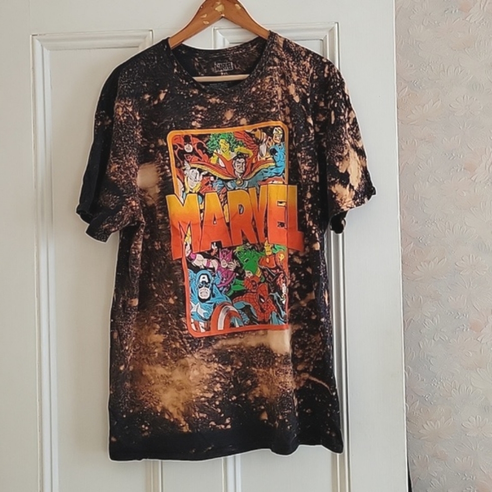 Marvel Brown Tie-Dye Men's T-Shirt - 2XL
